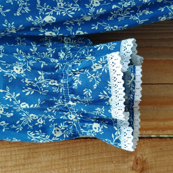 Vtg Like New Partners Please Blue Floral Dress w/ Matching Scarf Size XL/XXL - Picture 6 of 9